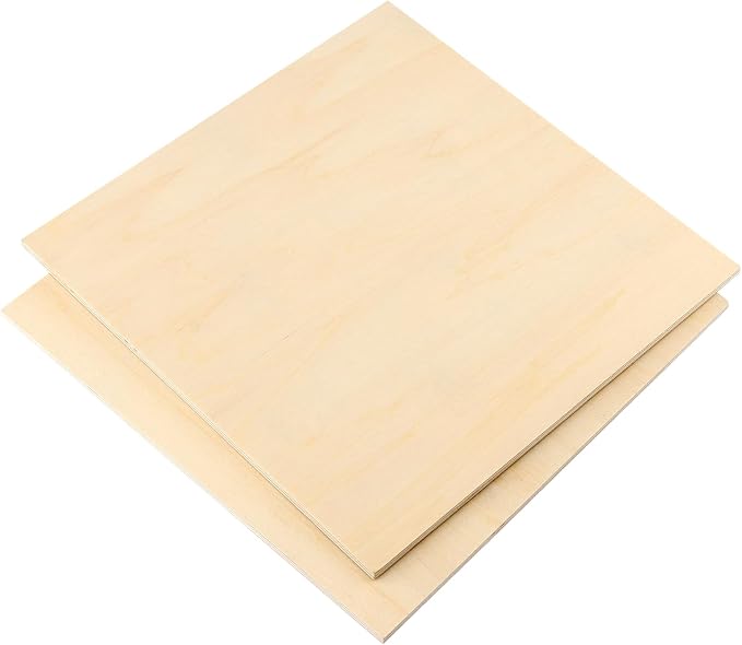 MUKCHAP 20PCS 10 x 10 x 1/4 Inch Square Plywood Boards, 6mm Unfinished Basswood