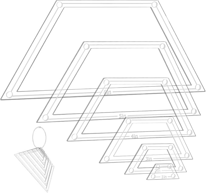 NBEADS 6Pcs Acrylic Quilting Templates Set, Trapezoid Cutting Ruler Template