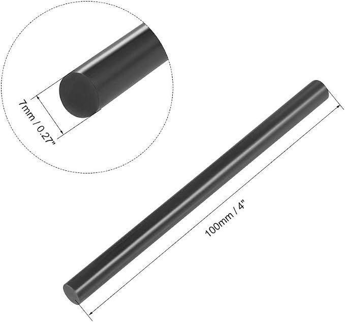 uxcell Mini Hot Glue Sticks for Glue Gun 7mm x 100mm Black 12pcs