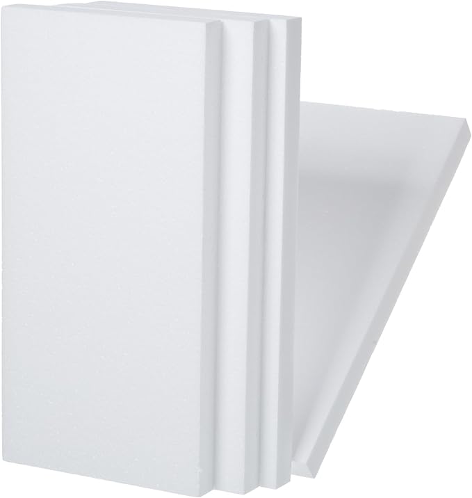 Crafare 4 Pack Craft Foam Blocks 14X7X1in Polystyrene Brick Rectangle