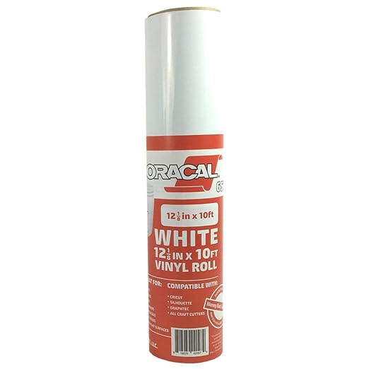 12.125" x 10ft Roll of Oracal 651 White Craft Vinyl
