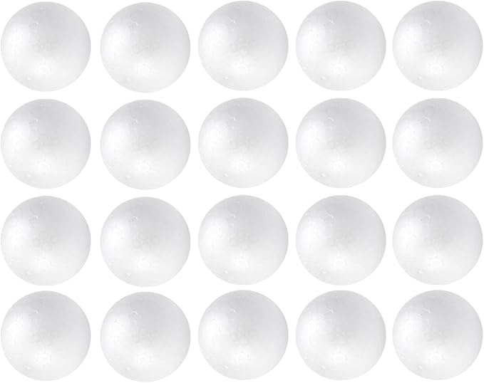 Crafjie Craft Foam Balls 2.75 Inches in Diameter 20-Pack, Smooth Polystyrenets