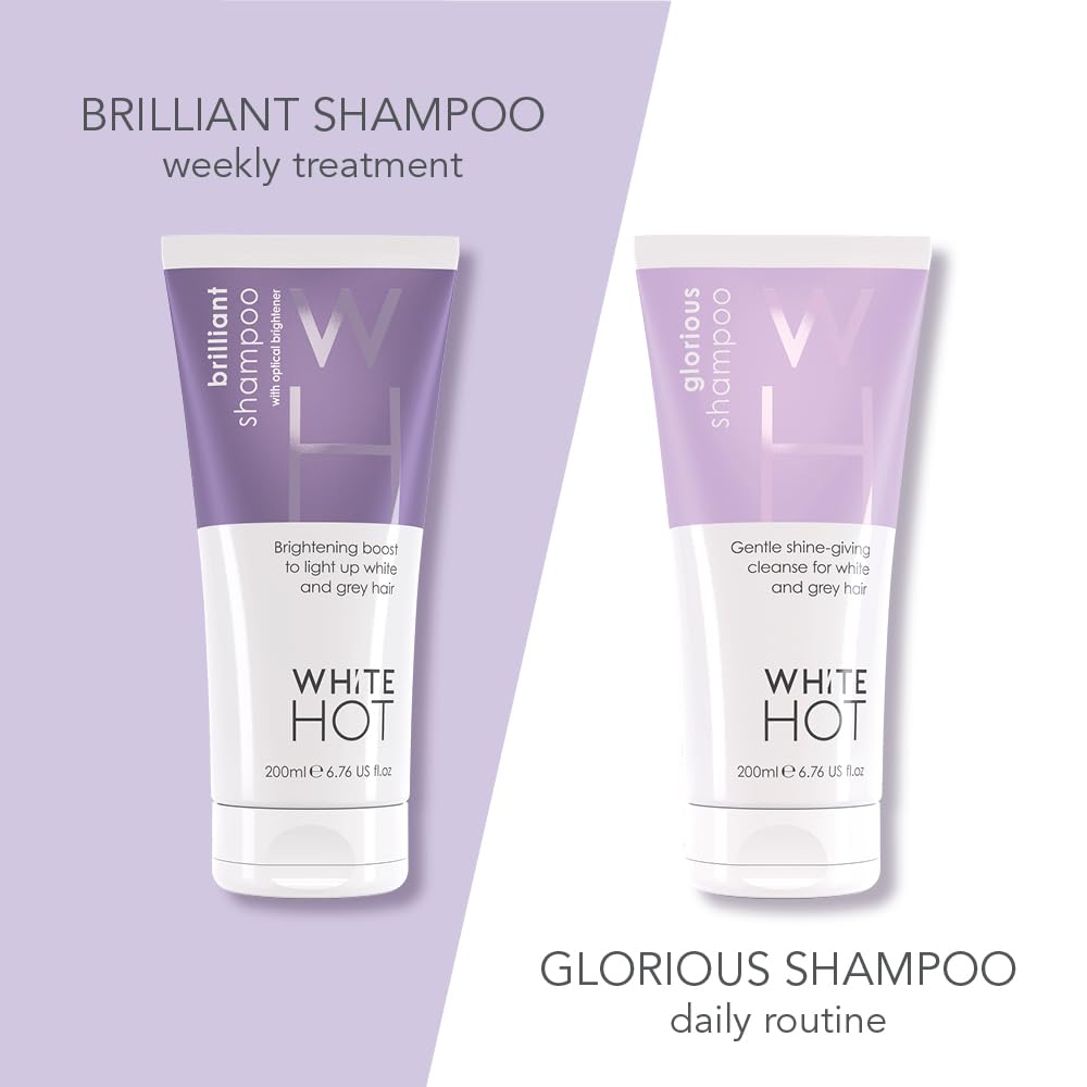 White Hot Boost & Shoosh Duo:Brilliant Shampoo & Shooshing Crème to brighten grey & white hair