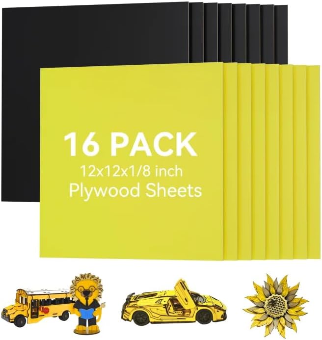 16 Pack Pre-Painted Colored Plywood Sheets, DIY Crafts, Gifts & Holiday