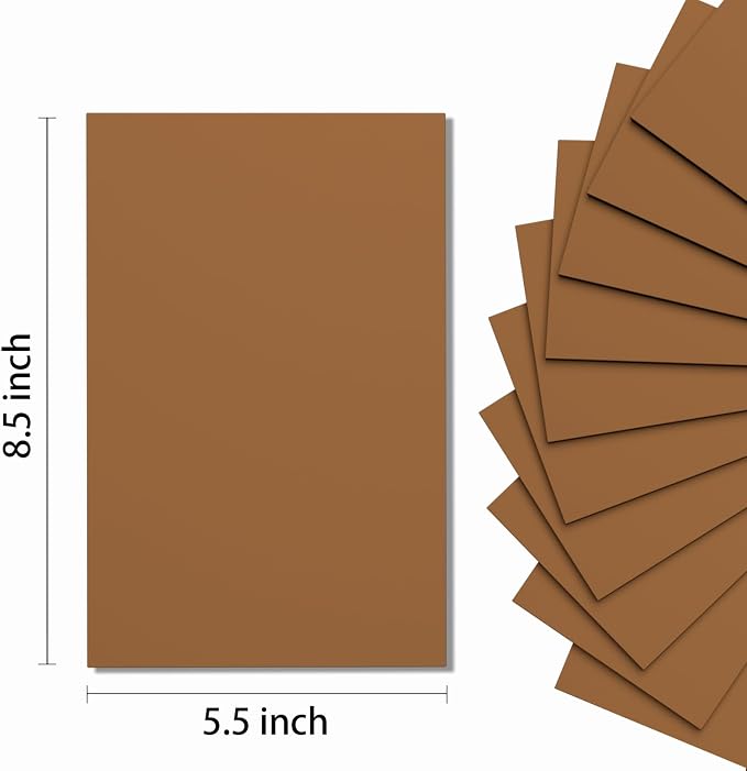 Do²ping Brown Foam Sheets Crafts, 8.5x5.5 Inch Eva Craft Foam Paper