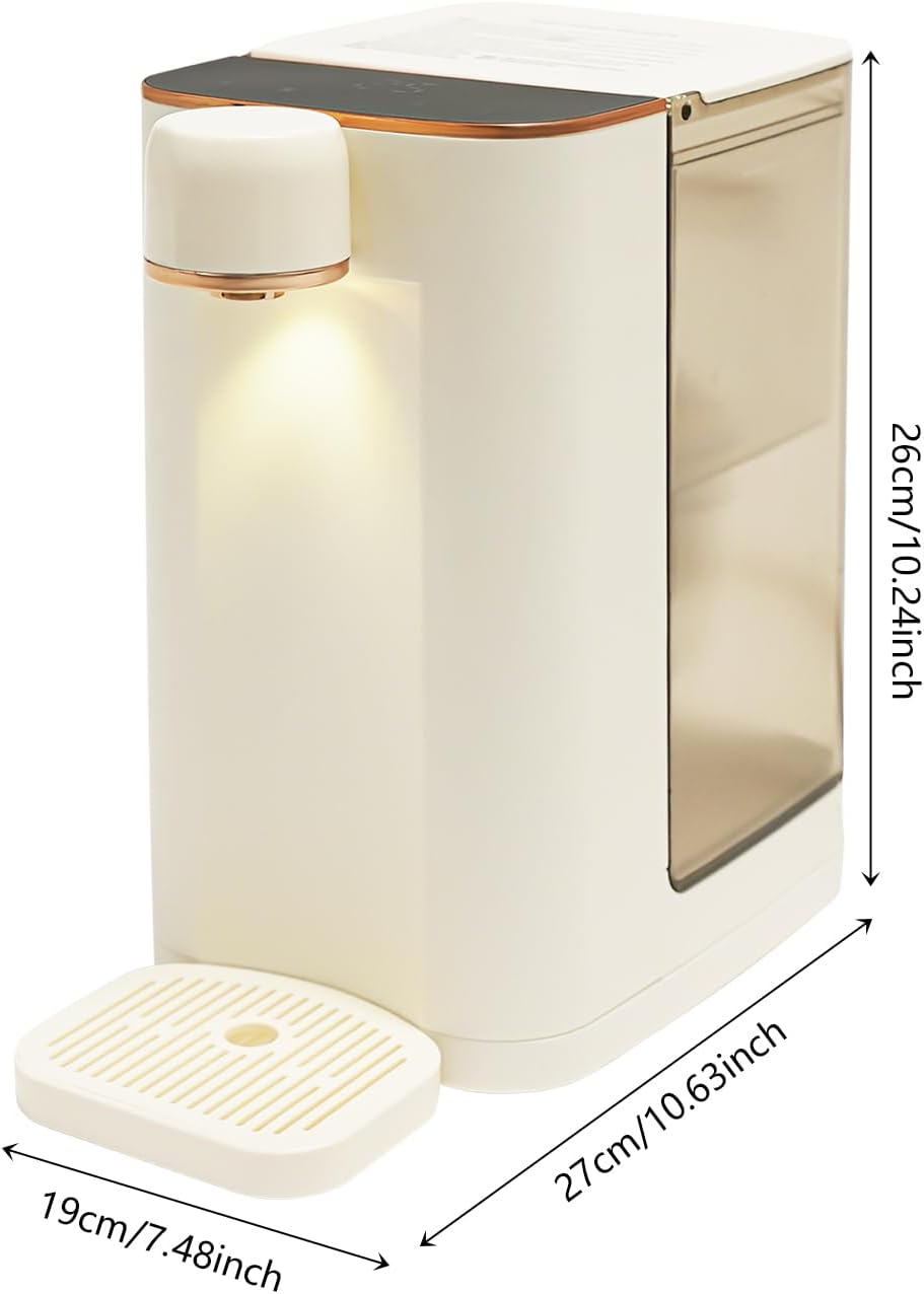 Instant Hot Water Dispenser, Countertop Water Boiler & Warmer for Tea Coffee, 3L Water Tan, with 5 Temperatures & 3 Water Outputs Child Locks Night Lights, 3s Quick Heating