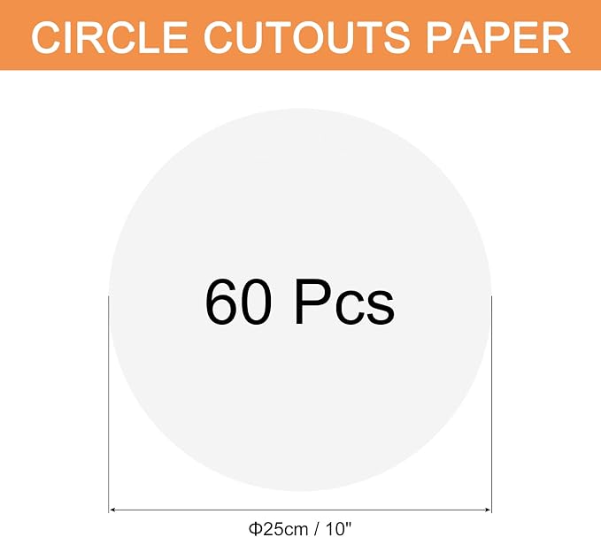 MECCANIXITY 60 PCS White Color Circle Cutouts Paper 10 Inch Round Card Stock