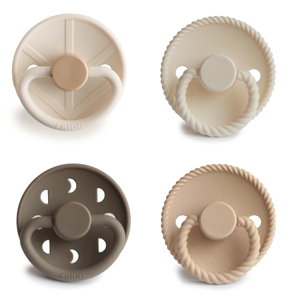 FRIGG SilkySoft Silicone Baby Pacifier 4-Pack Crystal Sparkle | Made in Denmark | BPA-Free (0-6 Months)