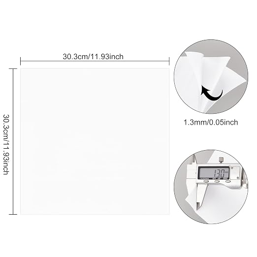 BENECREAT 10 Sheet 12x12inch Double Sided Adhesive Foam Sheets, 1mm Thick White