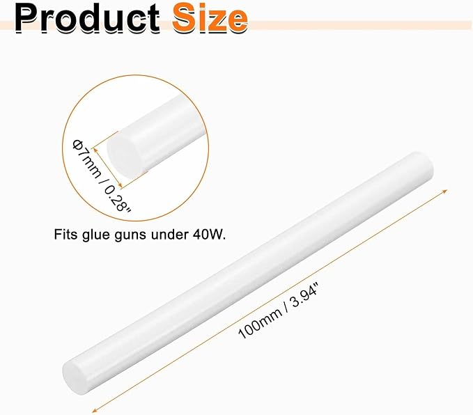 HARFINGTON 10pcs Hot Glue Sticks 0.28" Dia x 3.94" Long EVA Mini Hot Melt