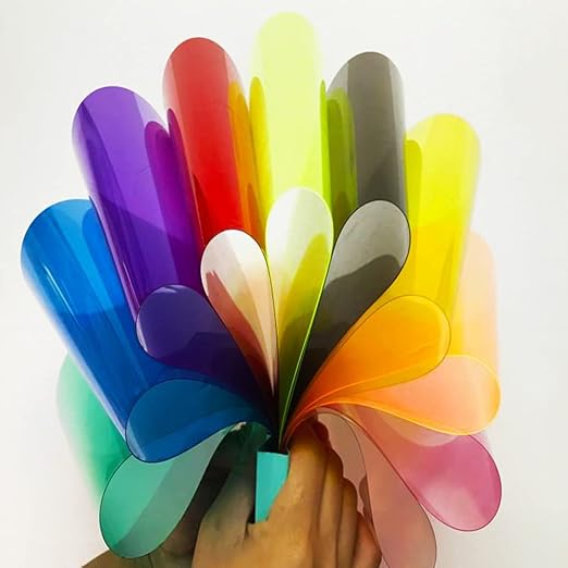 Tong Gu 5PCS Colored A4 PVC Flexible Plastic Sheets Transparent Gel Clear DIY