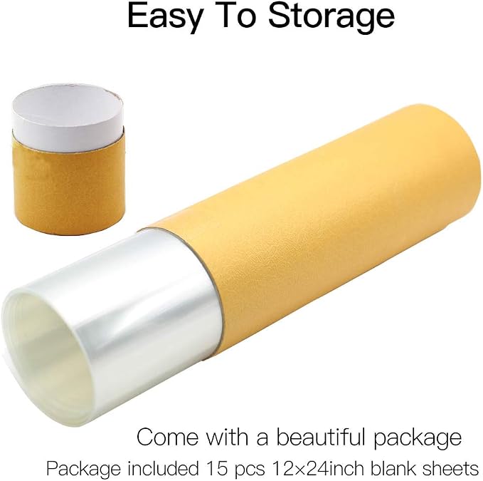 15 Pack 6 Mil Clear Mylar Stencil Sheets, Reusable Template Material, Make Your
