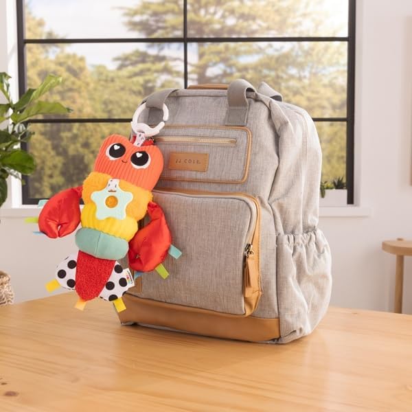 LAMAZE Liam The Lobster Clip-On Stroller and Car Seat Toy - High Contrast Baby Toys for Sensory Development - Baby and Toddler Stocking Stuffers - Ages 0 Months and Up