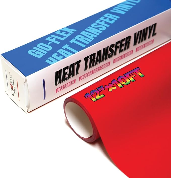 PU Heat Transfer Vinyl 12"×10ft Roll Red – HTV