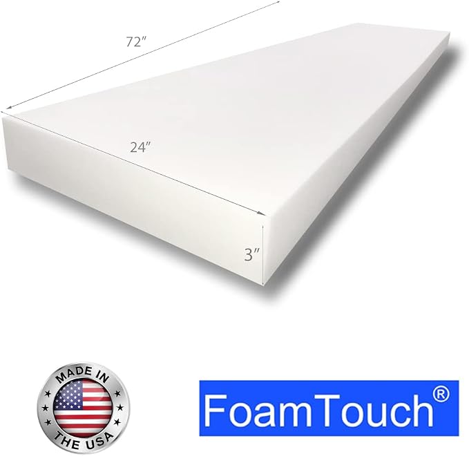FoamTouch 3"x24"x72" high Density Polyurethane Foam