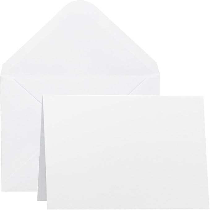 Blank Cards and Envelopes 5x7 inches, 50 Pack White Blank Note Cards Greeting