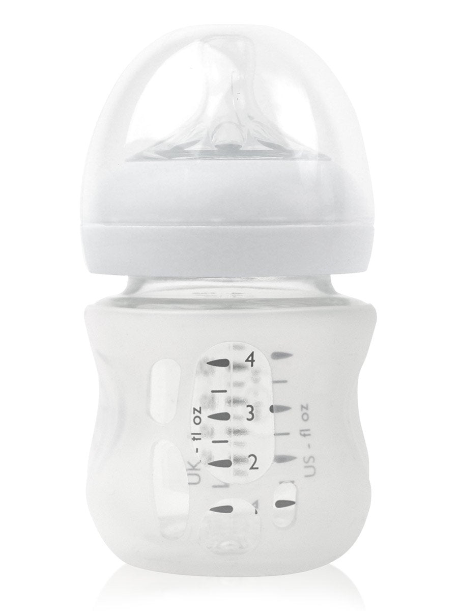 Olababy Silicone Sleeve for Avent Natural Glass Baby Bottles (4 oz, Translucent)