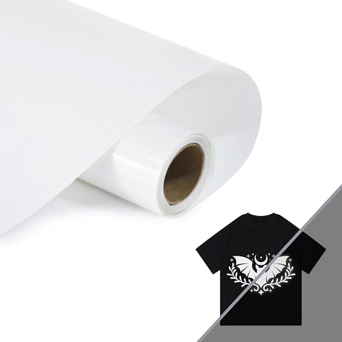 HTVVETUR Reflective White HTV Roll 12 Inch by 5 Ft Heat Transfer Vinyl Iron on