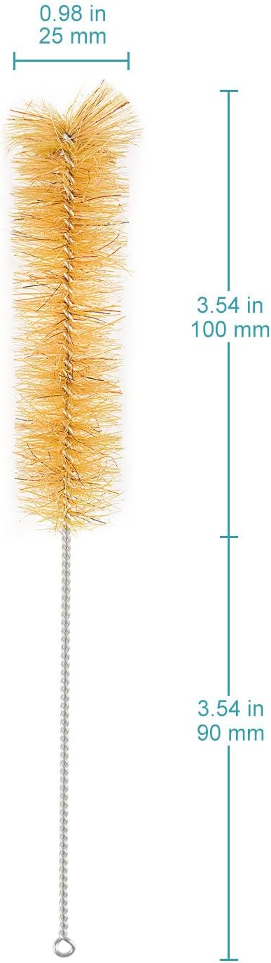 stonylab 10 Pack Tube Brushes, Bristle Test Tube Bottle Wash Cleaning Brushes with Radial Tufted End for Laboratory, Size S