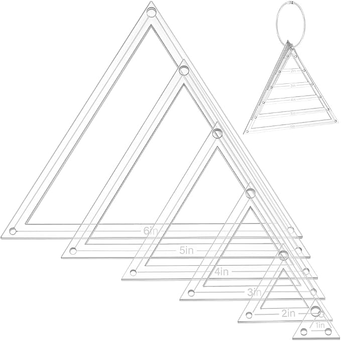 NBEADS 6 Pcs 6 Sizes Transparent Acrylic Sewing Template, Acrylic Quilting