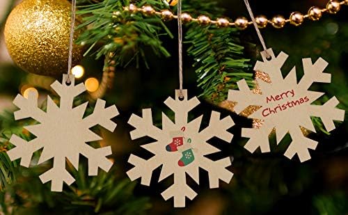Unfinished Wooden Christmas Ornaments-Tmflexe 50-Pack Paintable Blank Xmas Tree
