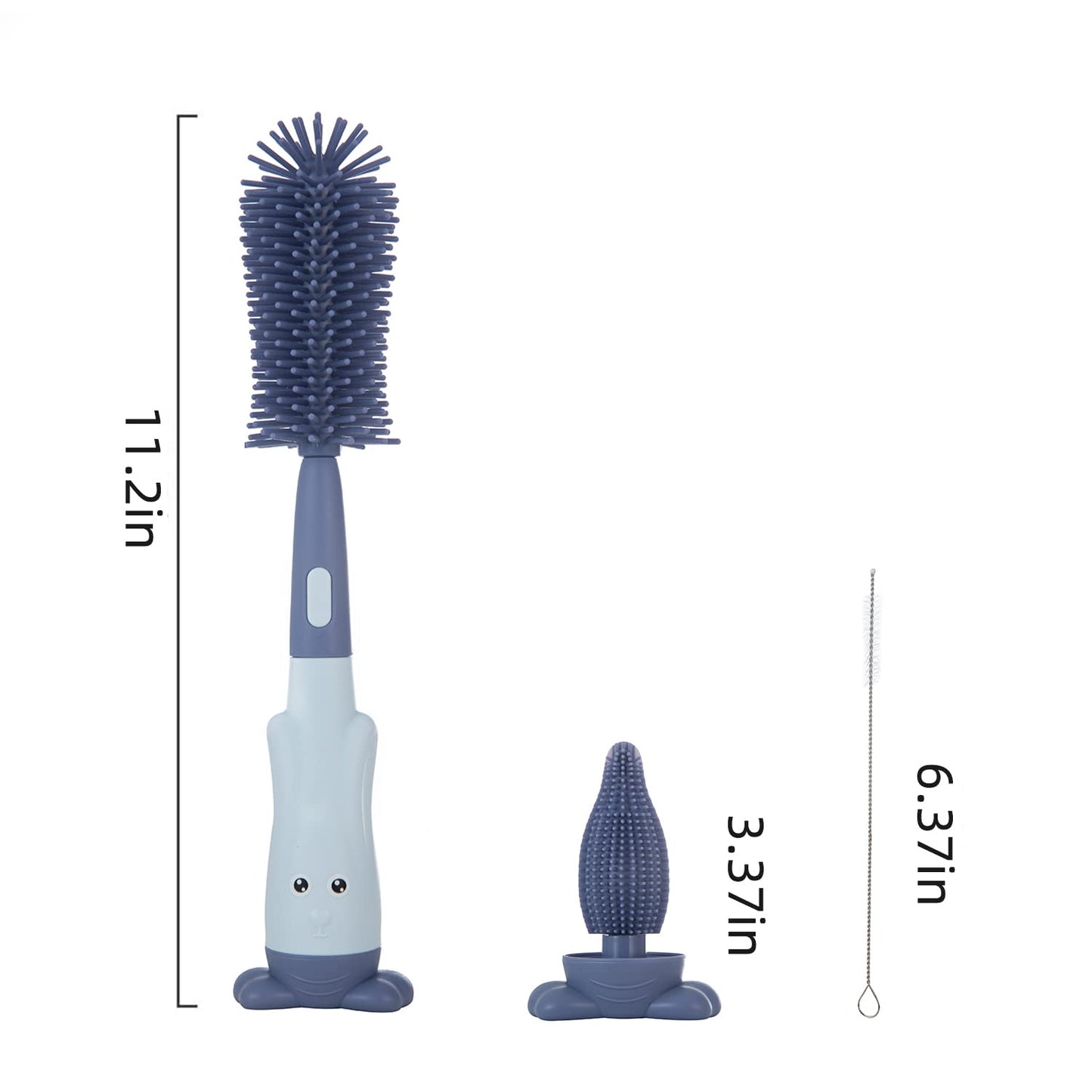 Chemimoso Multifunctional Cleaning Brush, Baby Bottle Brush, Bottle Brush Cleaner Set, Green, Silicone and Nylon Brush