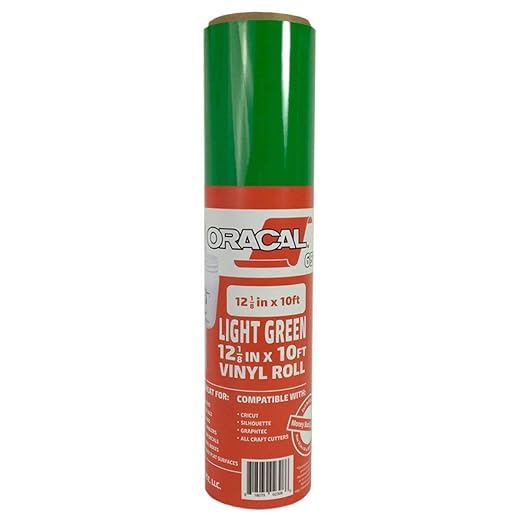 12.125" x 10ft Roll of Oracal 651 Light Green Craft Vinyl