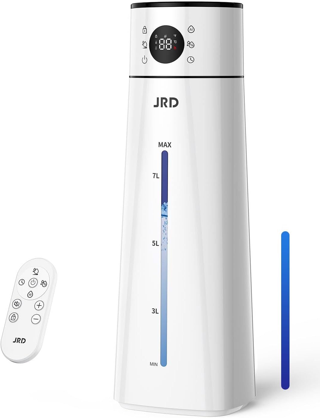 JRD Humidifier Large Room 8L/ 2.1Gal, Ultrasonic Cool Mist for Bedroom, Quiet Humidifier with Remote Control, 10 Mist Modes, 24H Timer, AI Mode for Baby Home Office Adults Plants