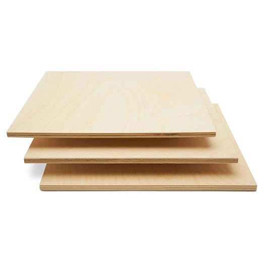 6 mm Baltic Birch Plywood 1/4 x 24 x 24 Inch, Box of 8 B/BB Grade Craft Wood