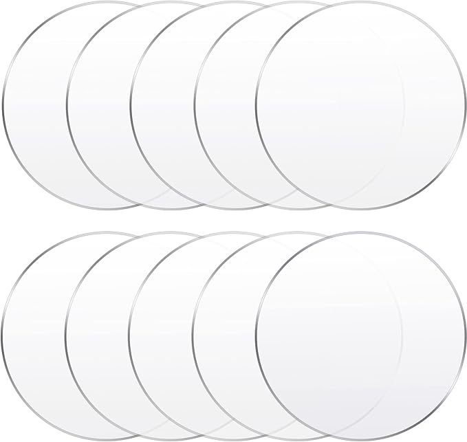 Yalikop 10 Pcs 11 Inch Acrylic Circle Blanks Clear Disc Round Transparent