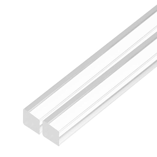 MECCANIXITY 2pcs Acrylic Square Rods 1/2" x 16" Clear Acrylic Dowel Rods Sticks