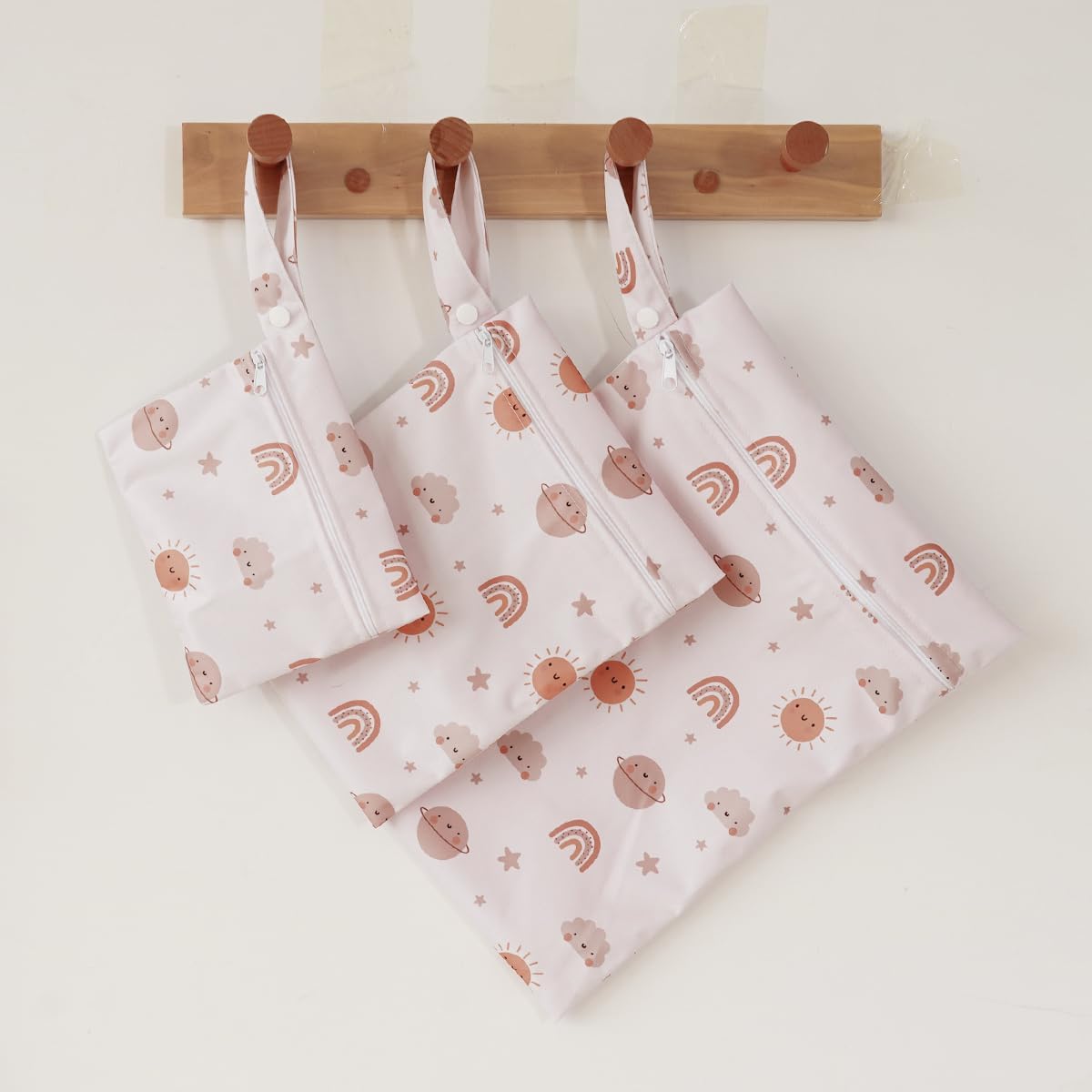 Happy Flute 3 Set Wet Bag Storage Bag Zipper Waterproof Washable Travel Bags, Beach, Pool, Gym Bag for Cloth Diaper, Swimsuits & Wet Clothes(EF612)