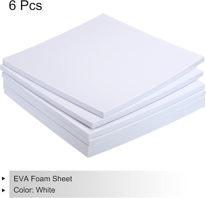 MECCANIXITY EVA Foam Sheets White 9.8 Inch x 9.8 Inch 10mm Thick Crafts Foam