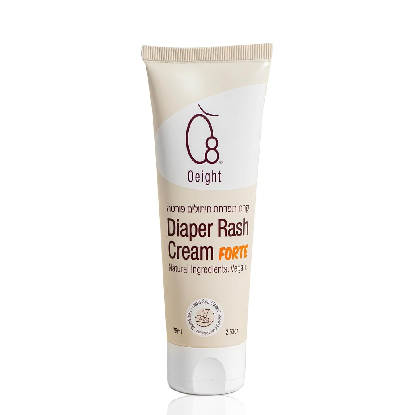 Oeight Diaper Rash Cream Forte, Dermatologically Tested & Hypoallergenic Formula for Baby Skin with 100% Natural Active Ingredients, No Parabens & Unscented - for Mild to Severe Diaper Rash, 75ml