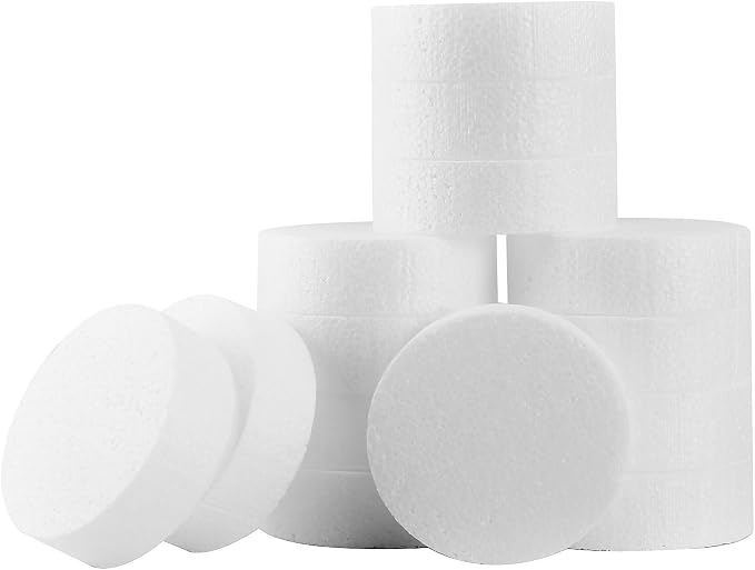 FFchuanhe 14 Pack Crafts Foam Circles 3 inch, Polystyrene Round Foam Discs
