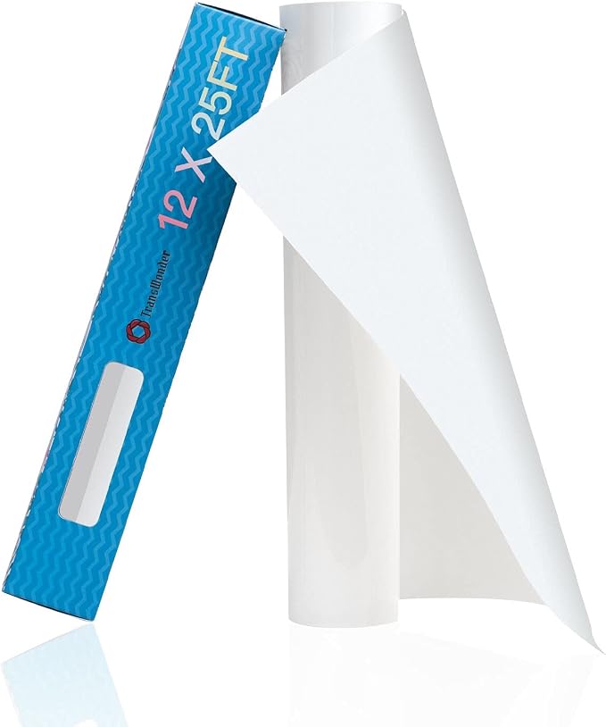 TransWonder Heat Transfer Vinyl White- 12 x 25ft Iron on Vinyl