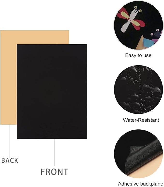 YaoHui 3-Pack Self-Adhesive Felt Sheets, Peel & Stick, A4 Size