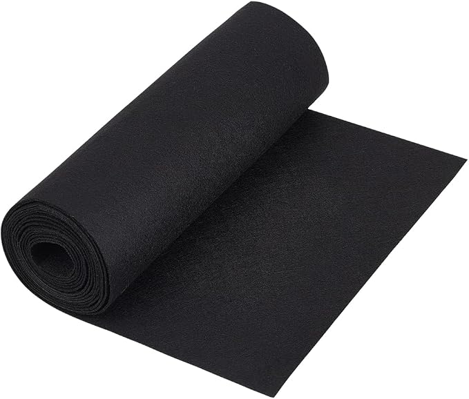 BENECREAT 118x11.8Inch Black Felt Roll, Fabric Sheets Soft Woven Nonwoven