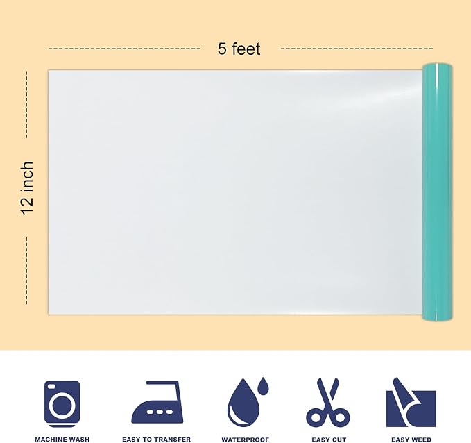 Turquoise Puff Vinyl Heat Transfer