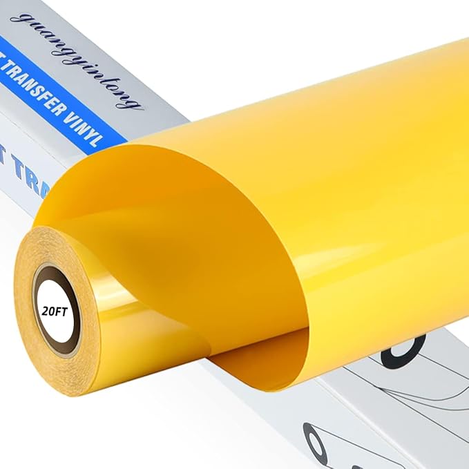 guangyintong Heat Transfer Vinyl Yellow HTV Rolls, Glossy Surface HTV Vinyl