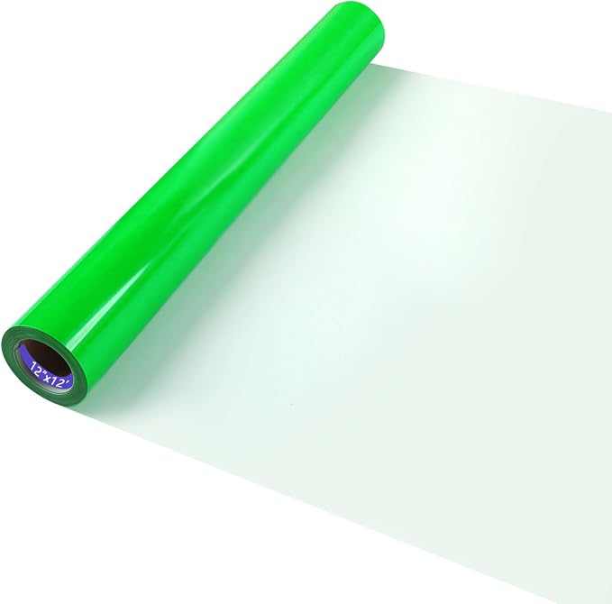 Neon Green HTV Iron on Vinyl 12Inch by 12ft Roll HTV Heat Transfer Vinyl
