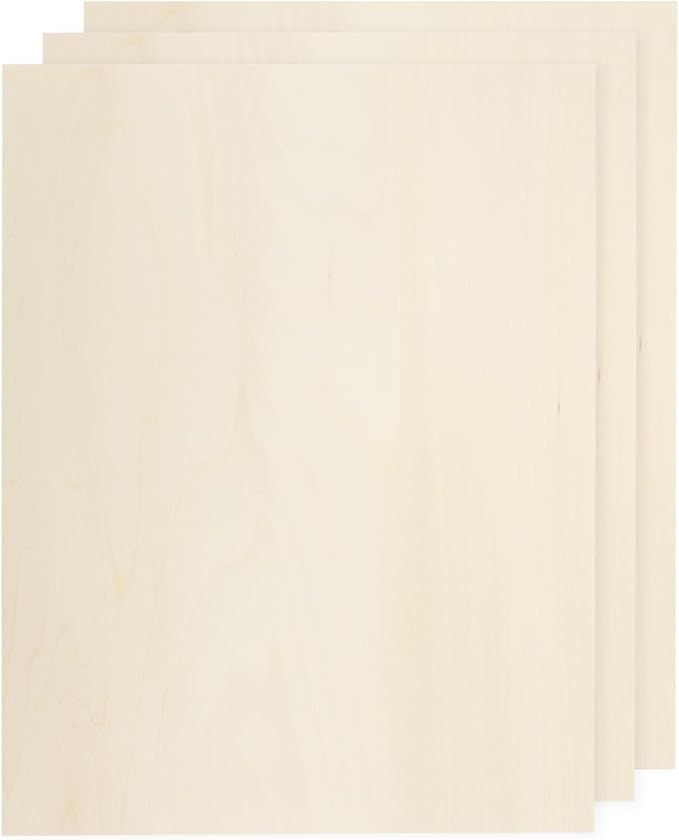 MECCANIXITY 3pcs Basswood Sheets 6 x 8 x 3/16 Inch Unfinished Wood Boards