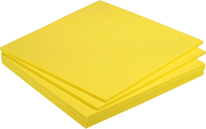 MECCANIXITY EVA Foam Sheets Yellow 9.8 Inch x 9.8 Inch 5mm Thick Crafts Foam