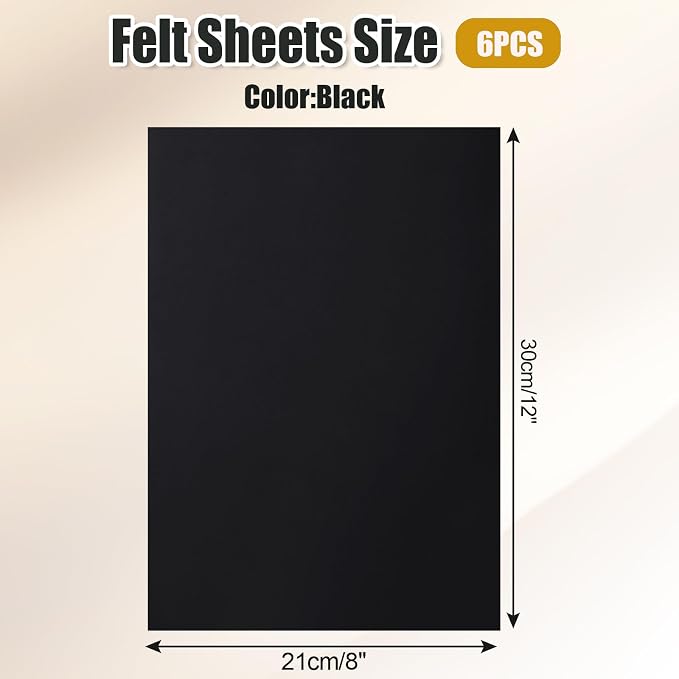 Biaungdo 6 Pcs 8 x 12 Inch Felt Fabric Sheets,