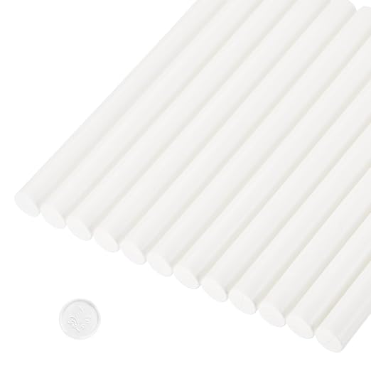 MECCANIXITY 12 Pcs White Cylinder Sealing Wax Stick Glue Gun Wax Seal Rod Craft