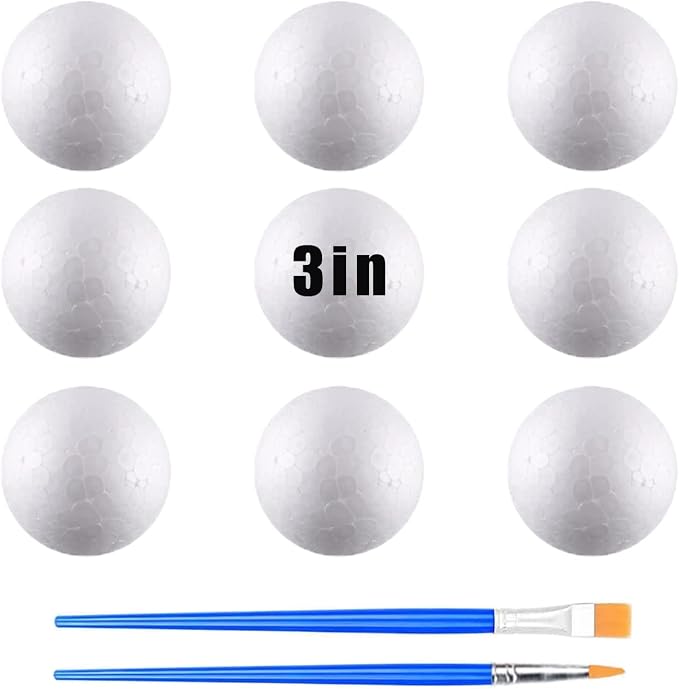 hesmartly 9 Pack 3 Inch Craft Foam Balls