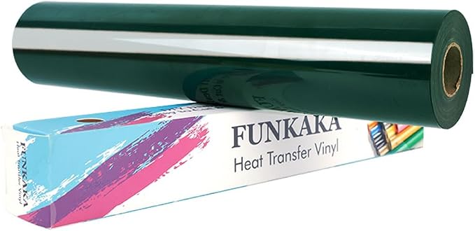 FUNKAKA Dark Green HTV Heat Transfer Vinyl Rolls, Adhesive Vinyl