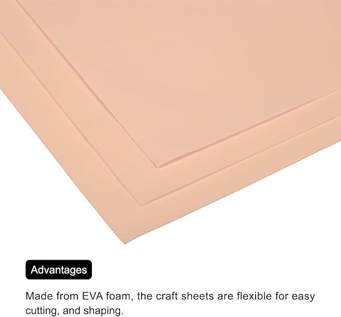 MECCANIXITY EVA Foam Sheets Nude 19.7 Inch x 35.4 Inch 1mm Thick Crafts Foam