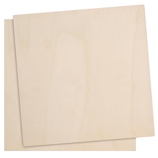 LEXININ 20 Pack 10 x 10 x 1/8 Inch Square Wood Sheets, 3mm Craft Wood Plywood