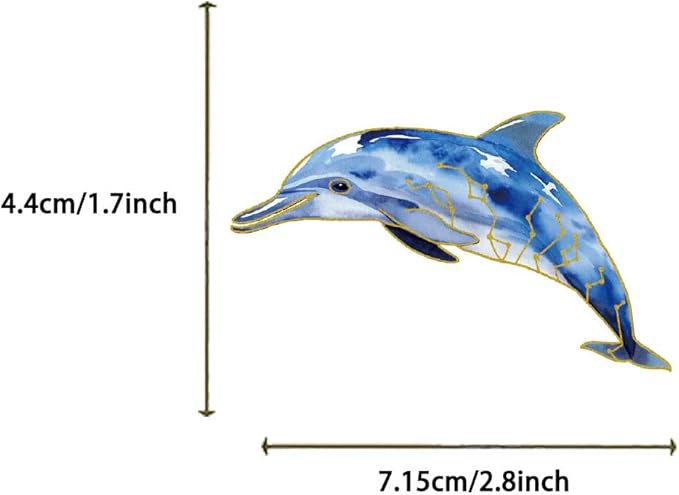 50Pcs Marine Animal Stickers Gold Sea Life Stickers